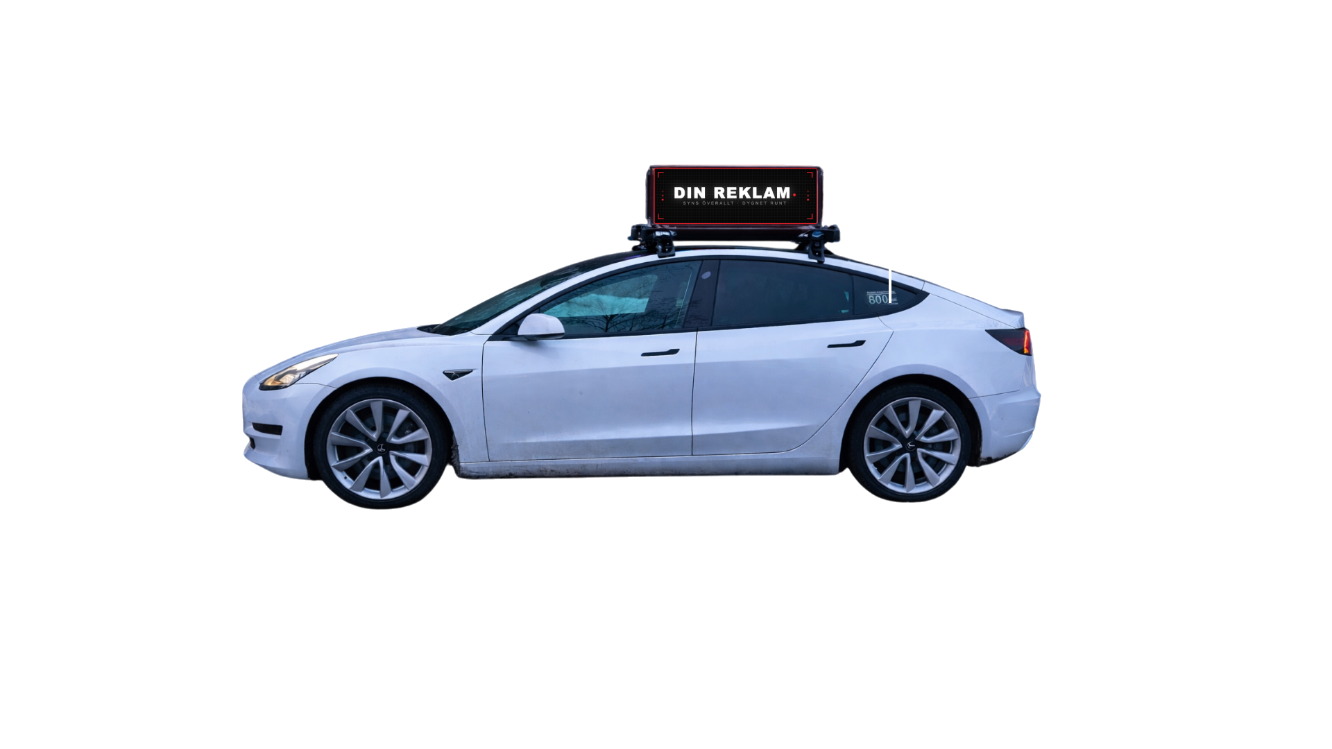 Rullande taxi reklam — Tesla med LED-takskärm